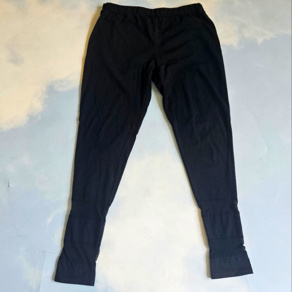 Black Leggings Mesh Panel Basic Leggings Mesh Stripe Athletic Gym Leggings Work